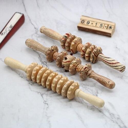 Wooden Exercise Roller Sport Injury Gym Body Leg Trigger Point Muscle Sticks Massager Health Care