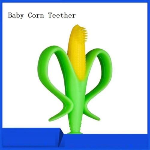 Baby Teether Toys Toddle Safe BPA Free Corn Teething Ring Silicone Chew Dental Care Toothbrush Nursing Beads Gift For Infant