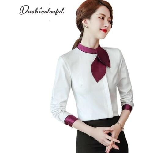 Блузки с воротником Dushicolorful China At AliExpress