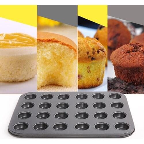 24 Holes Baking Mold Carbon Steel Square Cupcake Pan TrayMold Non Stick Muffin Cookie Baking Mould Pan Dropshipping