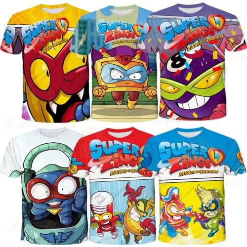 Superzings Game Cosplay T Shirts Cartoon Classic Casual Tops Graphic Summer Short Sleeve T-shirt Personality Children Kids Gift
