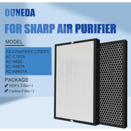 FZ-C70HFE / FZ-C70DFE For Sharp Air Purifier KC-840E KC-A840TA KC-C70TA KC-A40TA Heap Filter Actived Carbon Filter