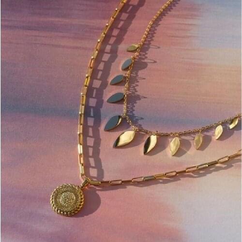 HAWAIIAN BEACH SETS with Stainless Steel Ohana Choker Necklace and Waina Necklace as Christmas Gift