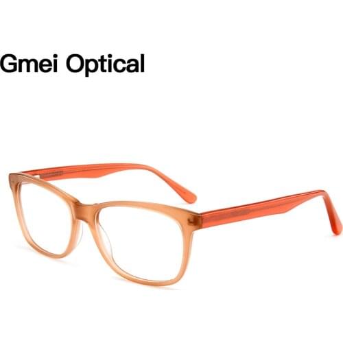 Gmei Optical Classical Square Acetate Full Rim Optical Women Glasses Frame Men Myopia Presbyopia Eyewear With Spring Hinges A727