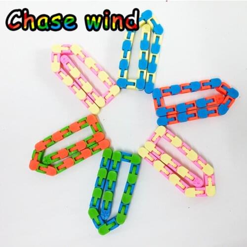 28cm Fidget Toys Wacky Tracks Snap Click Puzzles Chain Orbit Building Blocks Kid Adult Snake Classic Sensory Stress Reliever Toy