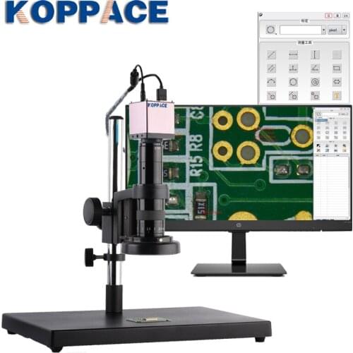 KOPPACE 2 Million Pixels 24X-215X Electronic Measuring Microscope HD 1080P 60FPS HDMI Industry Microscope