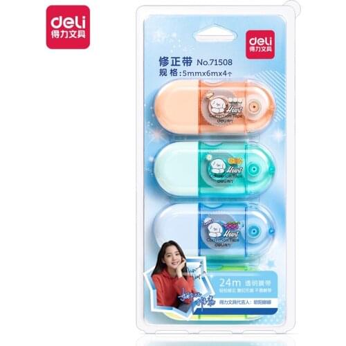 Deli White Out Corrector Correction Tape Promotional Gift Stationery School Office Supply 6M 4PCS/Tube 71508