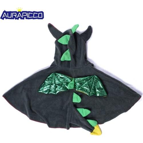 Little Devil Dragon Costume Dark Green Medieval Dinosaur Cloak Dragon Cape Fancy Dress Cape Halloween Carnival Costumes for Kids