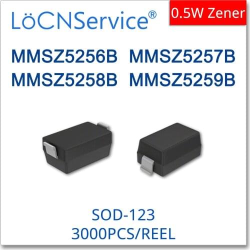 LoCNService 3000PCS 500mW SOD123 MMSZ5256B MMSZ5257B MMSZ5258B MMSZ5259B Common OR High quality SMD 1206
