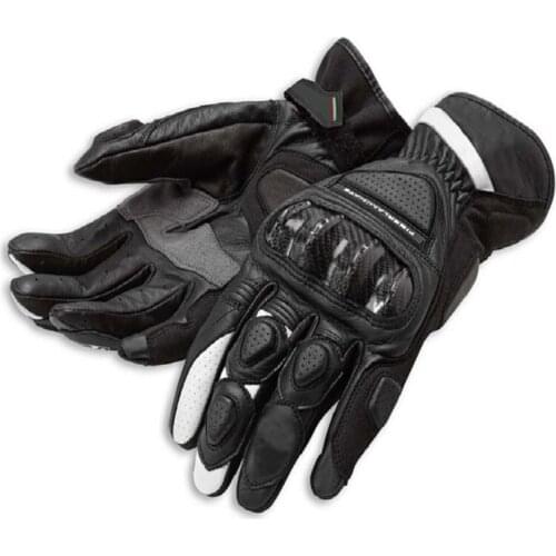 Motorcycle black breathable anti-fall leather gloves Ducati carbon fiber leather gloves off-road motorcycle rider riding gloves