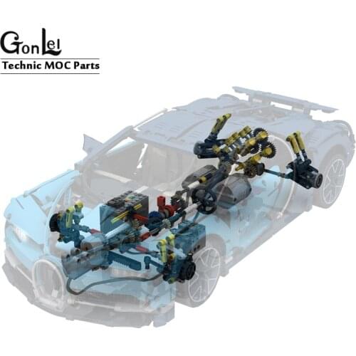 NEW High-Tech Power Functions Motors Light Bricks MOC kit for Custom RC BUGATTI Modification Compatible for 20086 42083 Engines