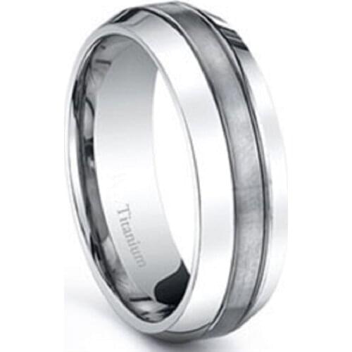 7MM Pure Titanium Wedding Band Ring Available in New Sizes 6.5-12.5 Nickel Free Jewelry For Men, Free Shipping Ti006RM