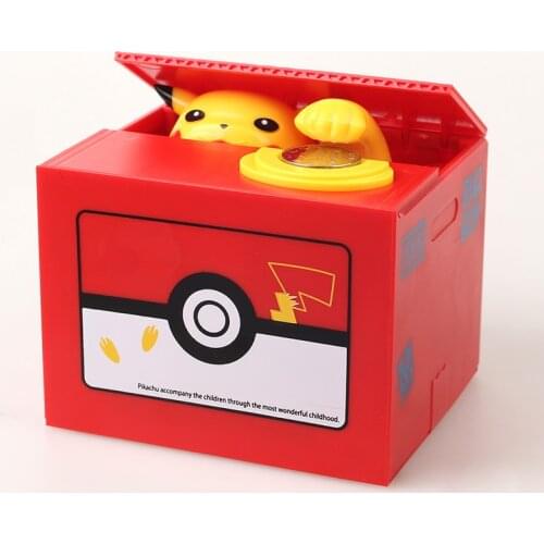 Original Pokemon PiKachu Cartoon High Quality Electronic Money Box Miniature Piggy Bank Money Box PiKachu Toys with Music Gifts