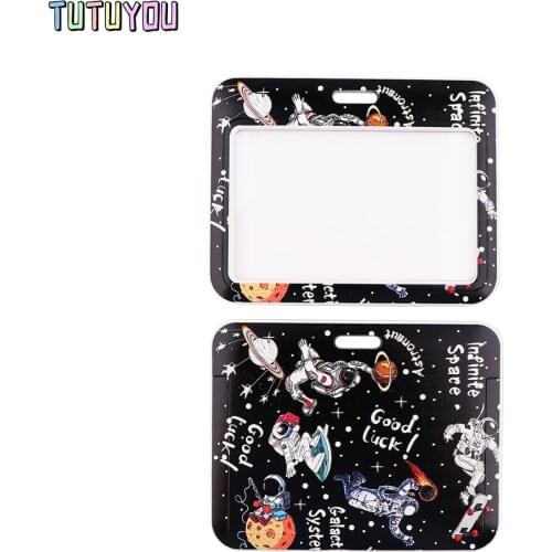 PC3116 Astronaut Space Exploration Personality ID Card Holder Bus Card Holder Staff Card Lanyard For Phone DIY Hang Rope Gift