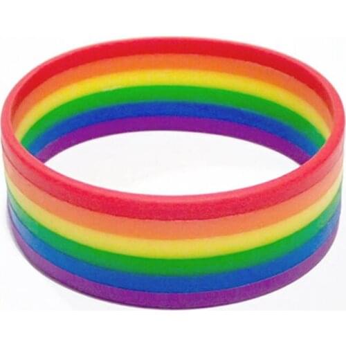 Pride LGBT Rainbow Unisex Silicone Bracelet Gay Pride Jewellery Lesbian Bisexual