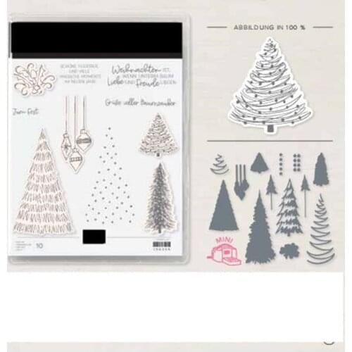 Christmans Plant Trees Metal Cutting Dies And Stamp Scrapbooking DIY Paper/photo Cards New Cutting Dies Craft Cuts 2021