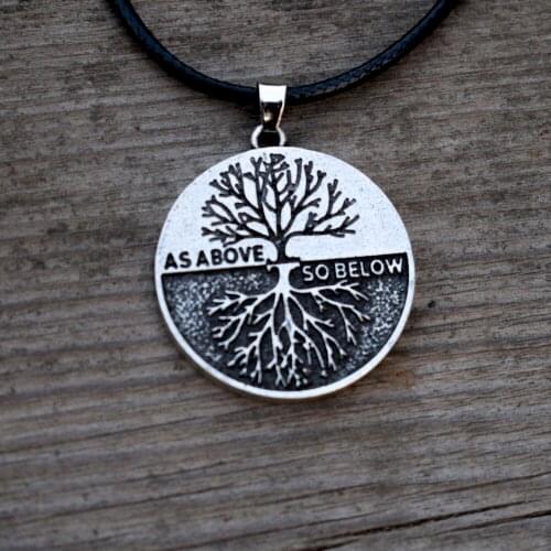 SanLan wicca as above as below tree of life necklace christmas gift
