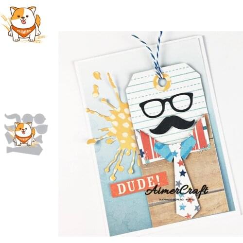 Glasses Man Series Metal Cutting Dies Scrapbooking Stencil DIY Decorative Embossing Craft Die Cuts Card Making New Dies For 2019