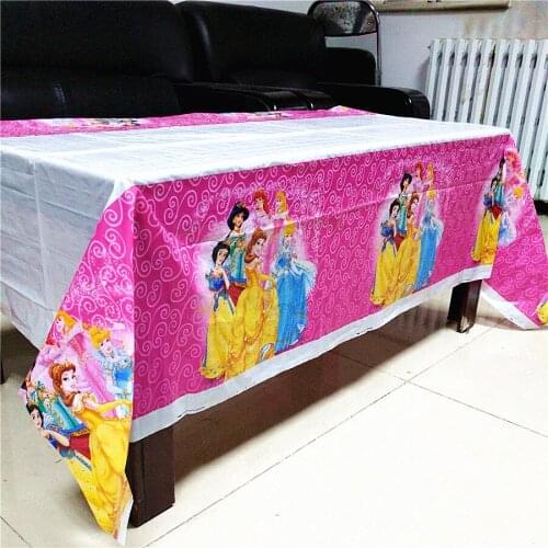 108cm*180cm Ariel/Snow White/Belle/Cinderella/Jasmine/Aurora Princess Plastic Table Cloth Kid Birthday Party Supplies Decoration