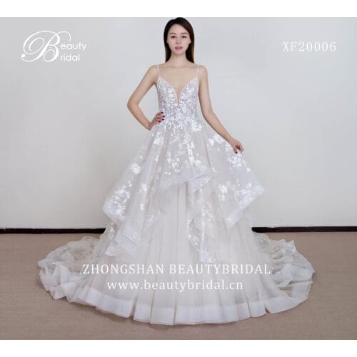 Wedding Dress 2021Vestidos de Noiva A-Line XF20006 Satin Beading Royal Train Vestido de Noiva Casamento