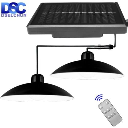 LED Solar Pendant Lamp 3M Cable Solar Shed Lights with Remote Control Solar Garden Light Outdoor Waterproof Patio Decoration