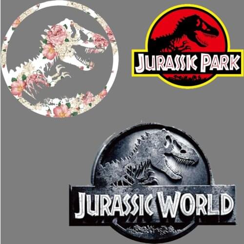 Jurassic Park Heat Vinyl Transfer For Clothing Punk Thermal Stickers Iron On Transfers For Clothes Appliques For DIY T-shirt