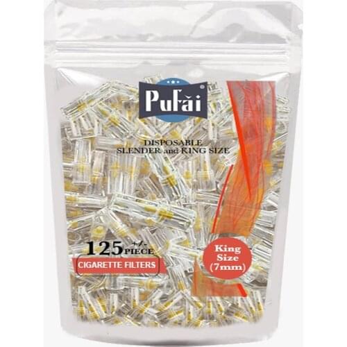 Pufai Slender Cigarette Filters Compatible King Size 7 mm 125 Per Pack
