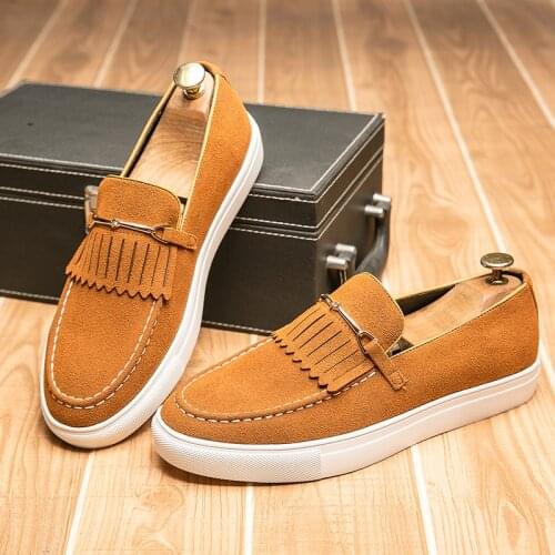Luxury Men Boat Shoes Casual Light Men Leather Shoes Suede Tassel Men Dress Shoes Large Size Flat Men Loafers Moccasin Homme