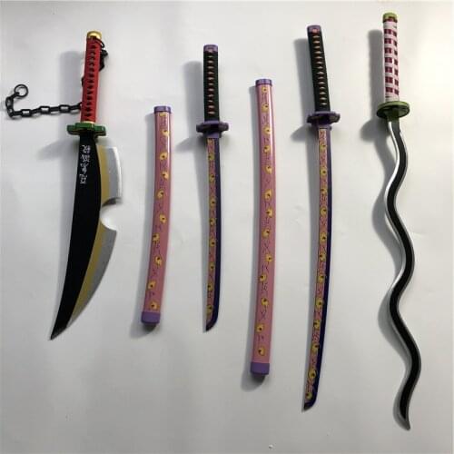 Demon Slayer:Kimetsu No Yaiba Tsugikuni Michikatsu Kokushibou sword Iguro Obanai cosplay Prop weapon Uzui Tengen Props Knife