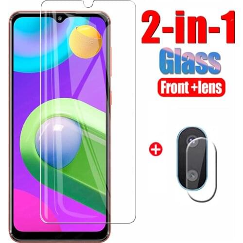 2 in 1 Tempered Glass On For Samsung Galaxy M02 Camera Lens Screen Protector Glas For Samsung M022 M 02 Protective Glass Film