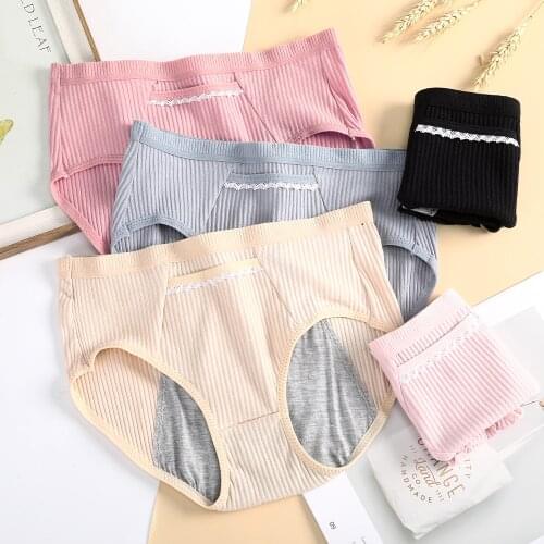 Panties Women Menstrual Underpants Briefs Physiological Period Leak Proof Lingerie Female High Waist Sleep Underwear Intimates