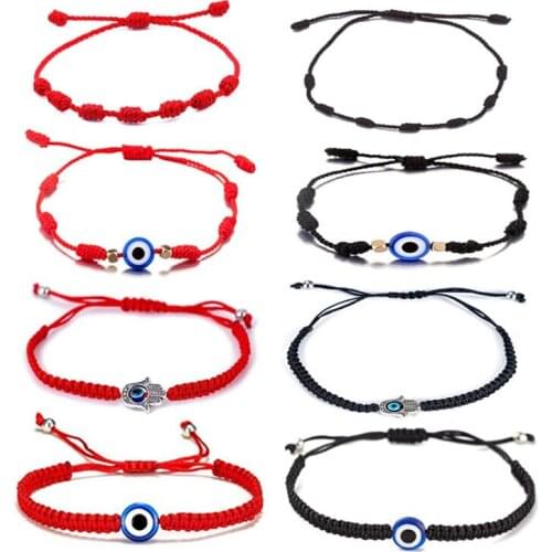 Turkish Evil Eye Handmade Braided Red Thread String Bracelet For Women Men Charm Lucky Rope Adjustable Friendship Jewelry Gifts