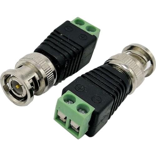 Cat5 To BNC Male Connector For CCTV Camera BNC UTP Video Balun Connector Adapter BNC Plug Accessories For CCTV System 10Pcs