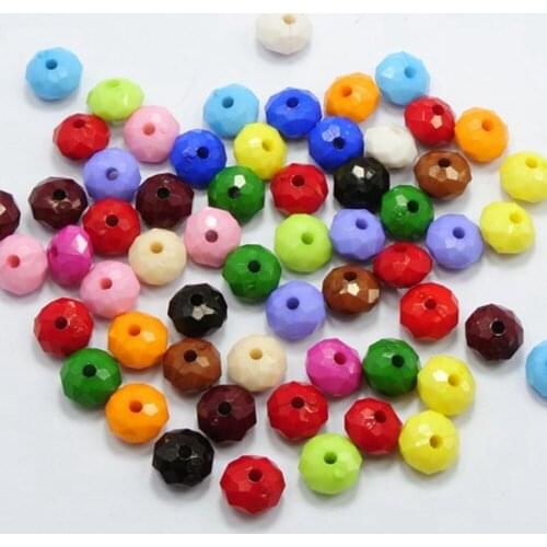 200 Mixed Bubblegum Color Acrylic Faceted Rondelle Beads 6X10mm