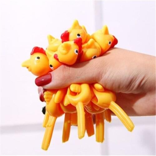 3PCS Finger Birds Fun Novelty Toys Funny Joke Rubber Chicken Stretchy Flying Turkey Party Favors