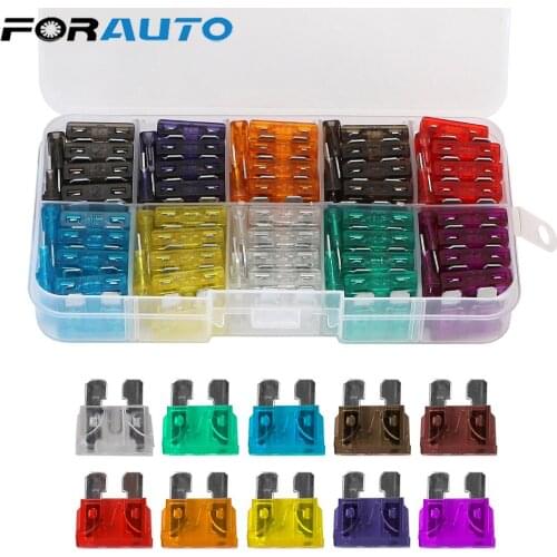 Auto Blade Type Fuse Set 50/100 Pcs 2A 3A 5A 7.5A 10A 15A 20A 25A 30A 35A 40A Amp Car Truck Fuses Clip Assortment Fuse Tool