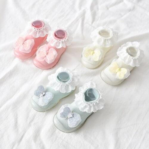 Baby girl shoes lace bow anti-slip rubber sole shoes socks baby toddler socks shoes baby girl shoes socks