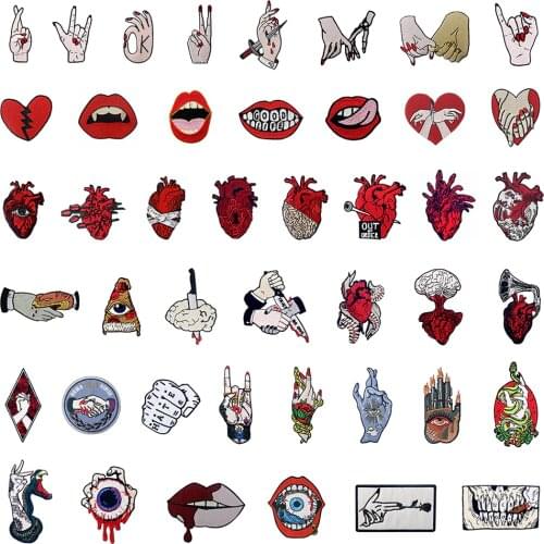 Embird patch Embroidered patches rock Hand and Heart ceo-friendly handmade 3D patches for girls jackets patch