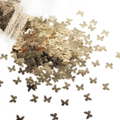 15Bags Holographic Metallic Butterfly Shaped Glitter Flake Sequins 3D Laser Nail Art Design Decoration Accessories Wholesaler