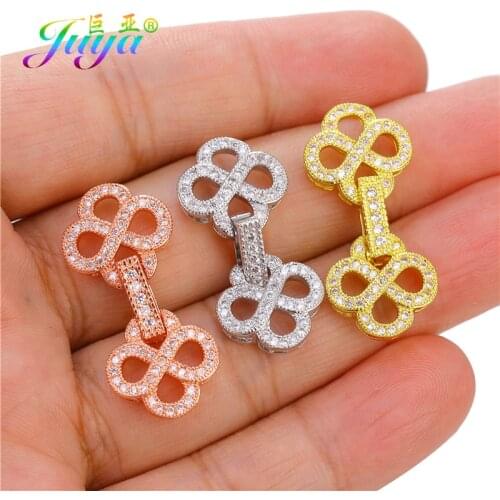 Juya DIY Pearls Jewelry Components Handmade Connector Fastener Clasp Accessories For Women Crystal Beadwork Pearl Jewelry Making