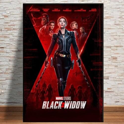 Marvel Superhero Canvas Paintings Black Widow Movie Posters and Prints Wall Art Pictures for Living Kids Room Home Decoration