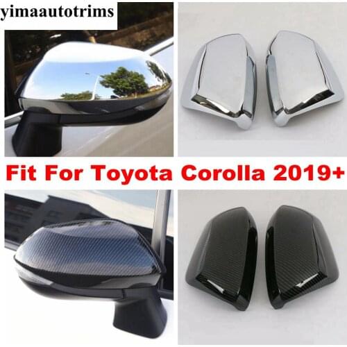 Car Rearview Mirror Cap Case Side Wing Cover Trim For Toyota Corolla E210 2019 2020 2021 ABS Chrome / Carbon Fiber Accessories