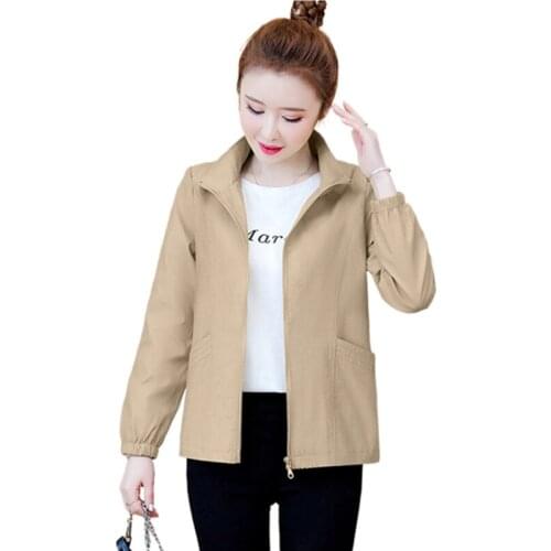 Spring Autumn Casual Short Baseball Jacket Women Korean Long Sleeve Thin Coat Female Loose Clothes Plus Size Outerwear 3XL G1095