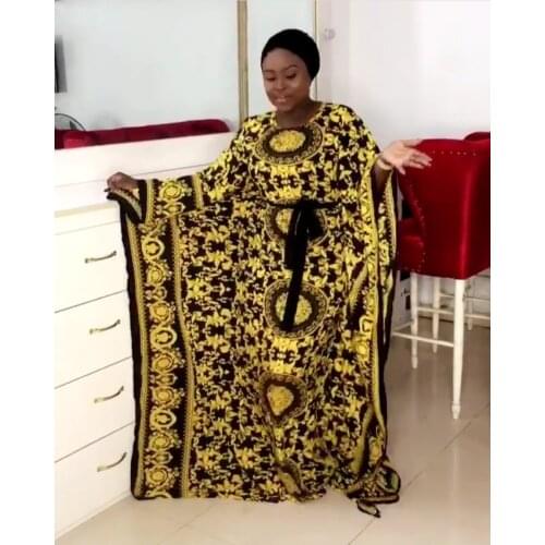 Hot-selling large size loose fashion digital printing round neck European, American and African popular womens dress