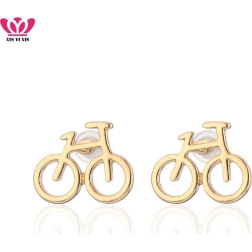 NEW Fashion Tiny Bicycle Stud Earrings Women Gold Color Steel Needle Personality Cute Bike Earring Girl Jewelry Dropshipping