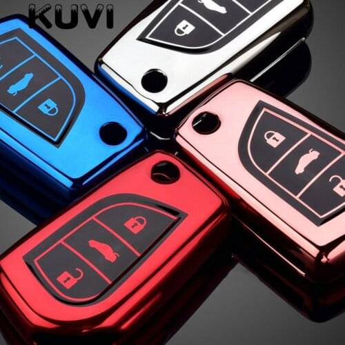 Soft TPU Shell Key Fob Case Cover For Toyota Auris Corolla Reiz Avensis Verso Yaris Aygo Rav4 Scion TC IM 2015 2016 Keychain Bag
