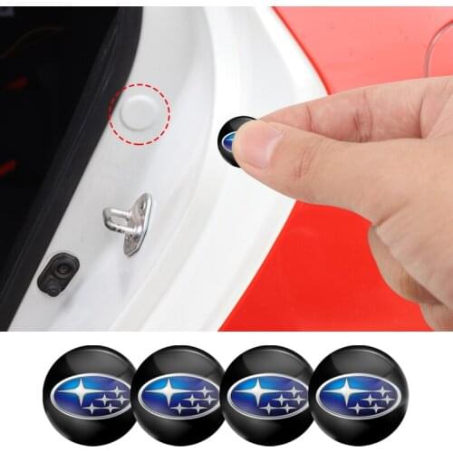 4Pcs PVC Car Logo Stickers Door Shock Soundproof Patch Accessories For Subaru Impreza Forester Legacy WRX STI BRZ XV Crosstrek