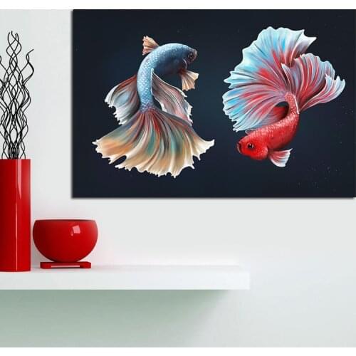 Nordic Koi Fish Canvas Painting Art Print Poster Animal Wall Picture For Kids Room Decoration Without Frame