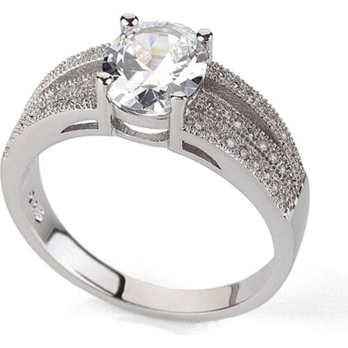 Princess Cut Four Claw 1 Carat 7*9mm Zircon Wedding Ring Austrian Crystals Full Sizes Wholesale