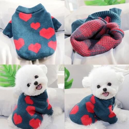 Cat Pet Dog Clothes Winter Dog Sweater Coat Knit Apparel Yorkshire Pomeranian Poodle Bichon Schnauzer Costume Dog Outfit Shirt